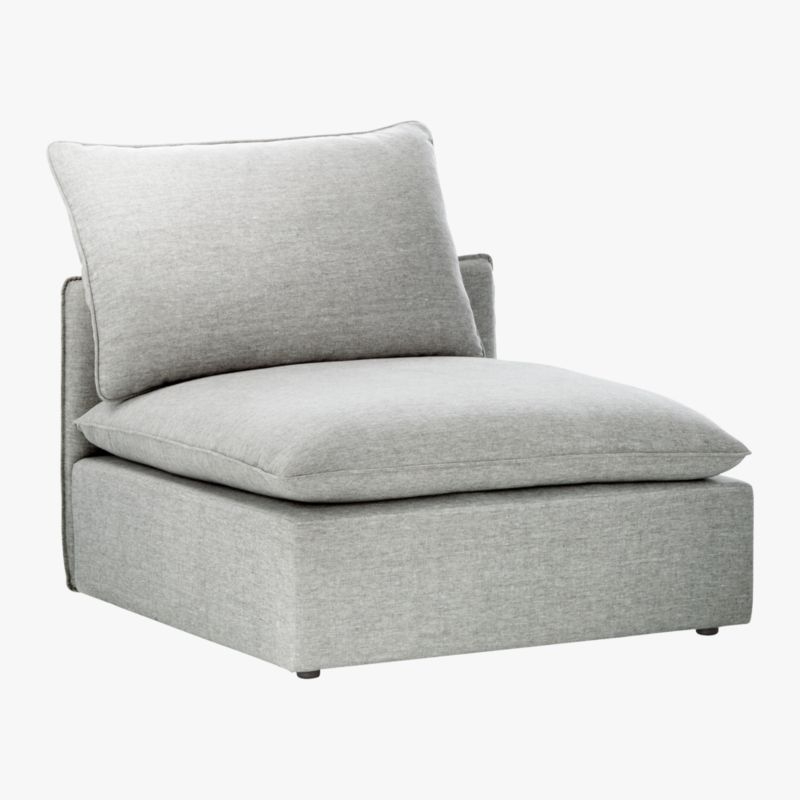 Lumin Grey Linen Armless Chair - Image 5