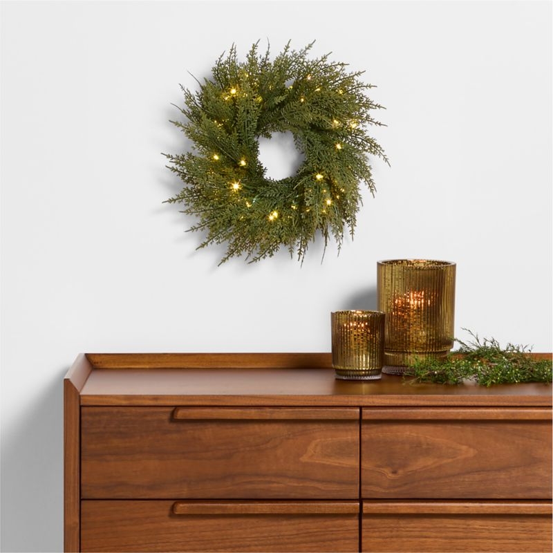 Faux Pre-Lit Hemlock Mini Wreath 14" - Image 7