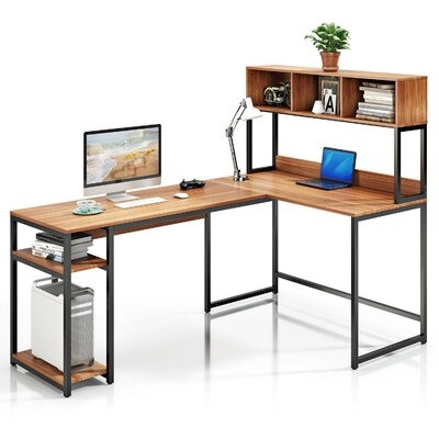 Allemans L-Shape Desk with Hutch (Backordered June 20) - Image 0
