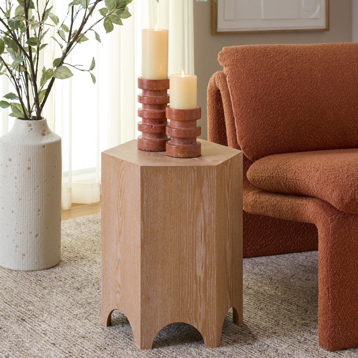 Barahan End Table - Bleached White - Safavieh - Image 1