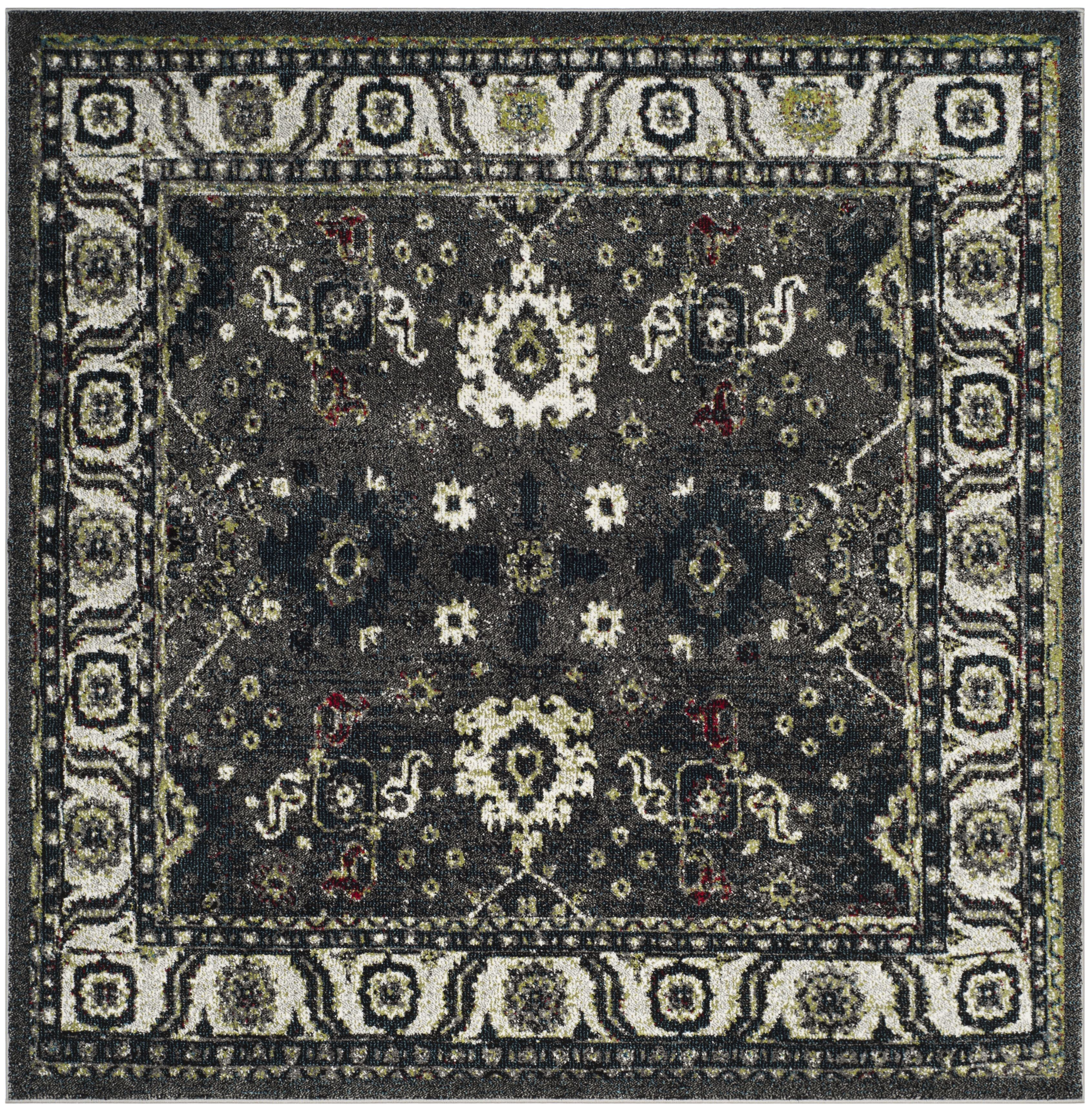 Arlo Home Woven Area Rug, VTH214M, Dark Grey/Ivory,  6' 7" X 6' 7" Square - Image 0