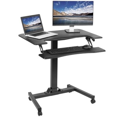 Two Platform Pneumatic Mobile Height Adjustable Standing Desk - Image 0