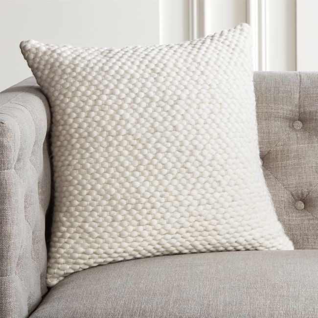 Remy Pillow, Down-Alternative Insert, White, 18" x 18" - Image 1