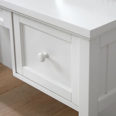 Beadboard Small Storage Smart Desk, Simply White, In-Home - Image 1
