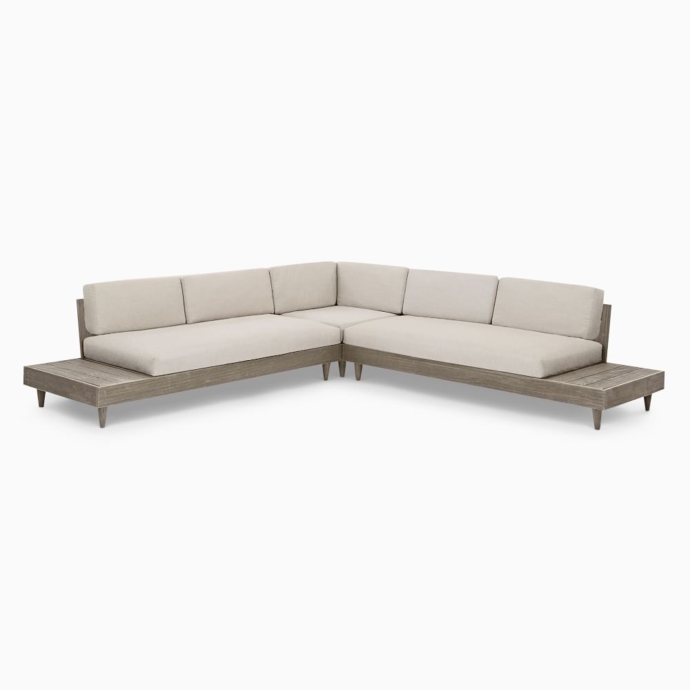 Portside Low Outdoor 112in 3 Piece Sectional, Driftwood - Image 2