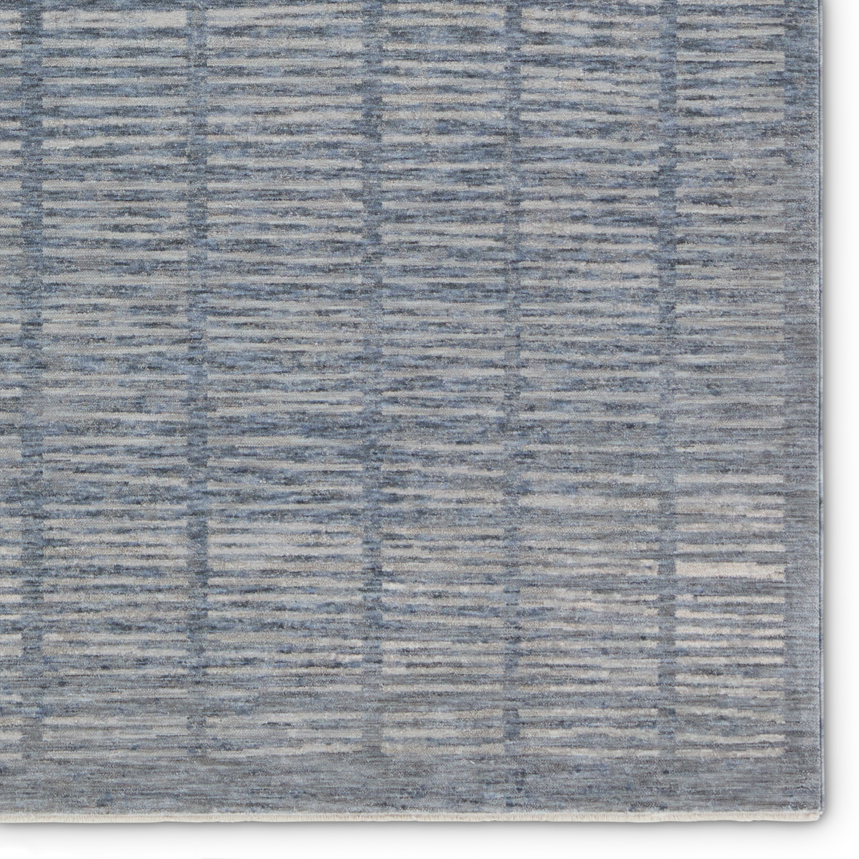 Dounia BLA11 Striped Blue and Light Gray Area Rug (6'x9') - Image 3