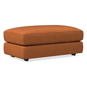 Haven Rolling Ottoman, Poly, Saddle Leather, Nut - Image 1