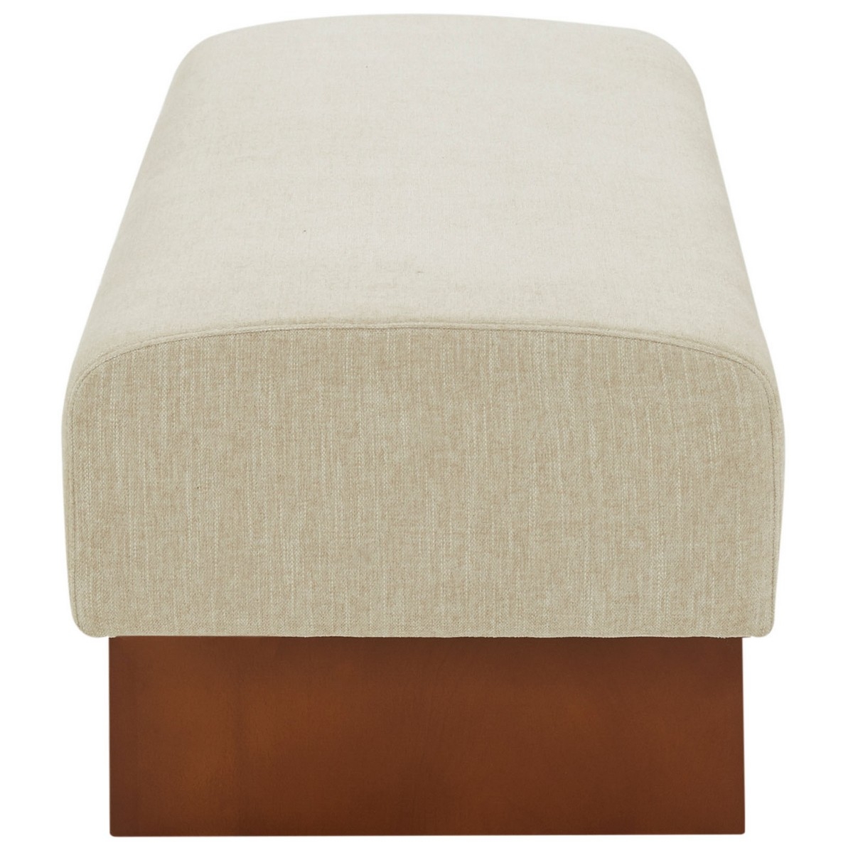 Kandiss Linen Bench - Beige / Brown - Image 3