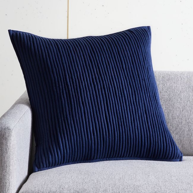 Sequence Navy Throw Pillow with Down-Alternative Insert 20" - Image 0