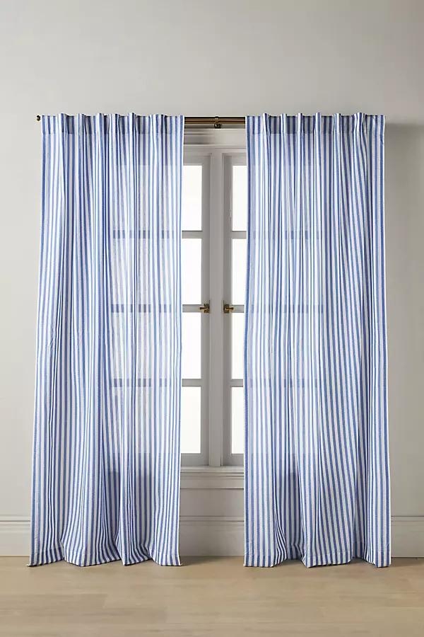 Solenne Woven Scalloped Striped Curtain - Image 0