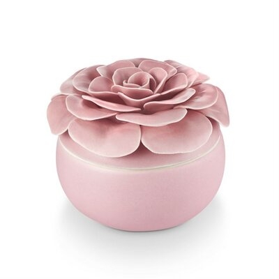 Essentials Ceramic Flower Scented Jar Candle - Image 0