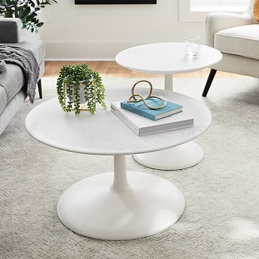 Liv Side Table, Marble &amp; White - Image 1