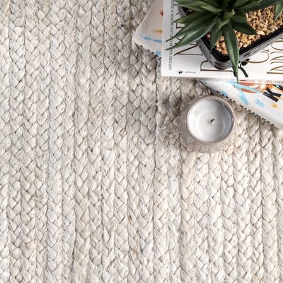 Malaysia Hand Braided Jute Off White Area Rug - Image 0