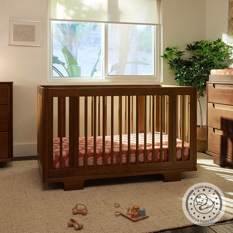 Babyletto Yuzu Walnut Wood 8-in-1 Convertible Baby Crib with All Stages Conversion Kit - Image 1