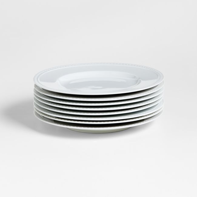 Staccato White Porcelain Salad Plates, Set of 8 - Image 0