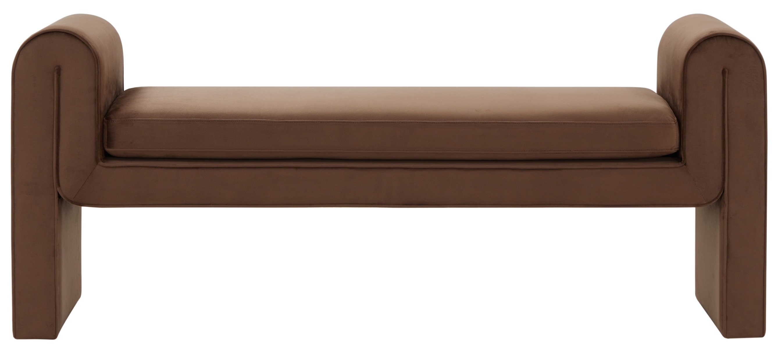Garth Velvet Bench - Dark Brown - Image 0