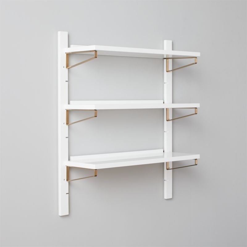 White High-Gloss Single Modular Wall Shelf 39.5" - Image 3