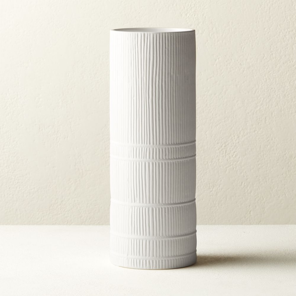 Cinch White Cylinder Vase - Image 0