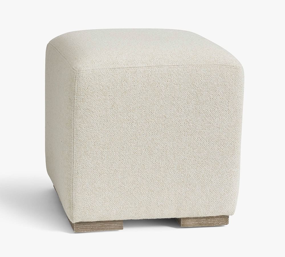 Universal Upholstered Cube, Performance Boucle Oatmeal - Image 0