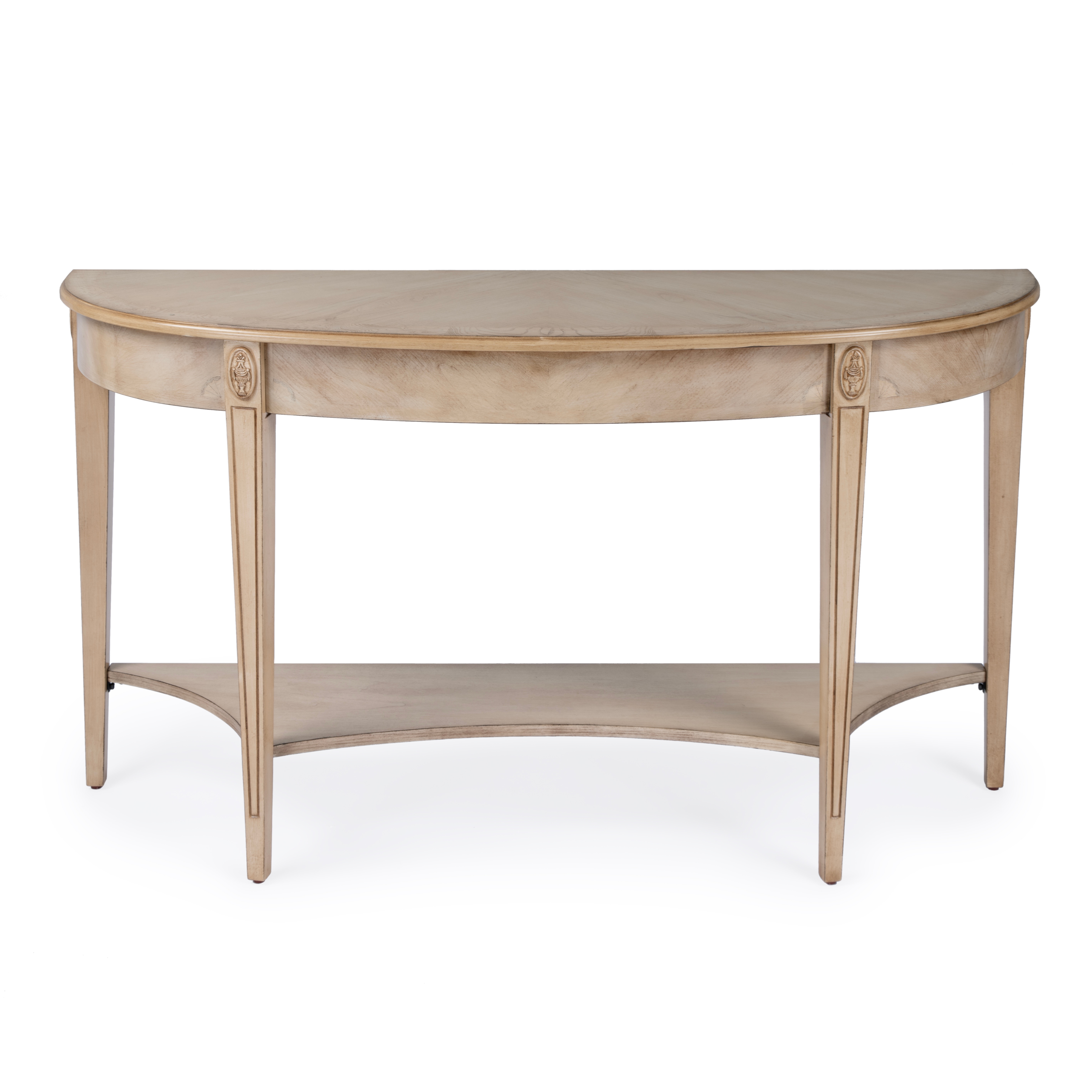 Astor Antique Beige Demilune Console Table - Image 0