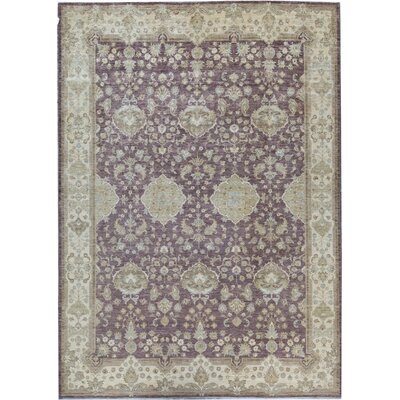 One-of-a-Kind Hand-Knotted Dark Brown/Green/Ivory 10' x 13'11" Wool Area Rug - Image 0