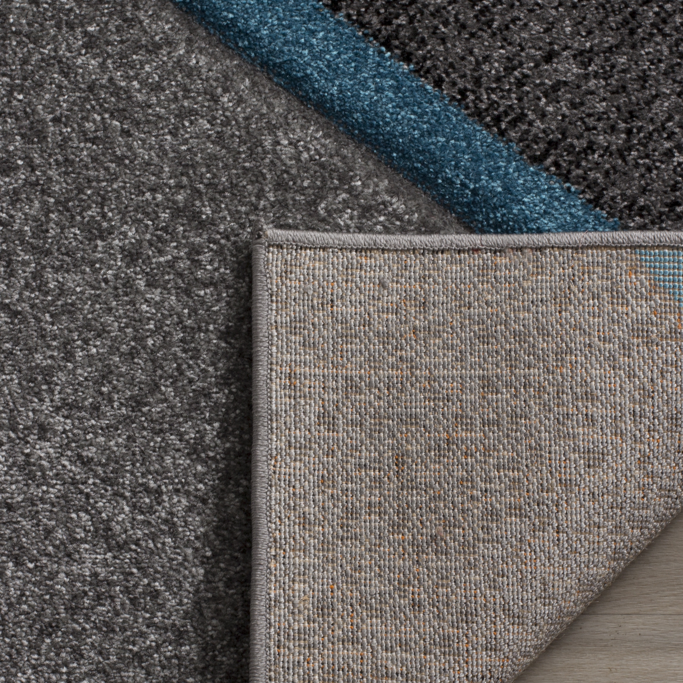 Arlo Home Woven Area Rug, HLW711D, Grey/Teal,  2' 7" X 5' - Image 2