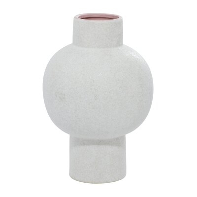 White Indoor/Outdoor Ceramic Table Vase, Set of 2 - Image 0