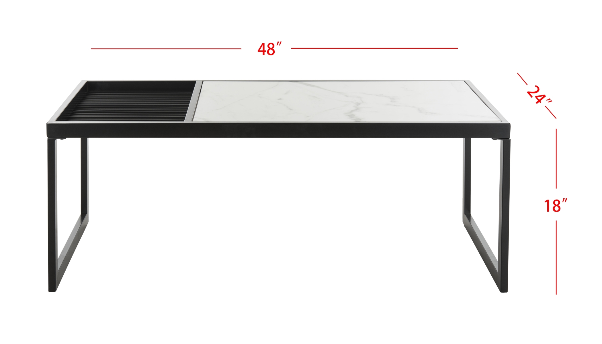 Zuri Coffee Table - White / Black - Safavieh - Image 6