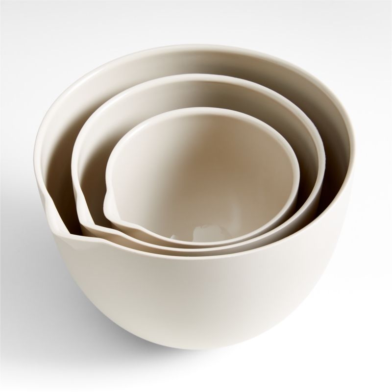 Taupe Silicone Mixing Bowls, Set of 3 - Image 1