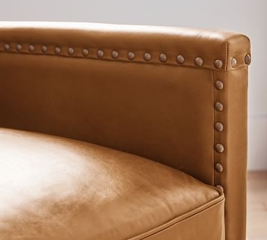 Tyler Leather Swivel Desk Chair, Bronze Base, Vintage Caramel (Made to Order) - Image 4