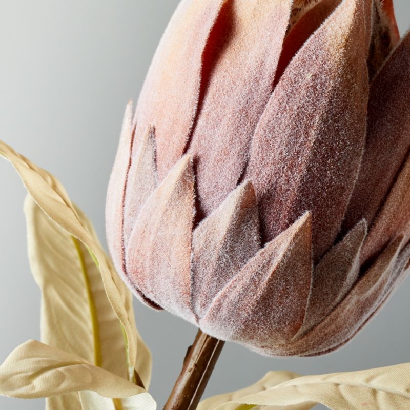 Faux Pink Protea Stem, 24" - Image 1