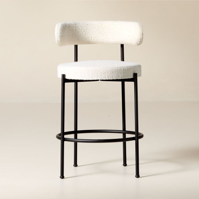 Inesse White Boucle Counter Stool - Image 0