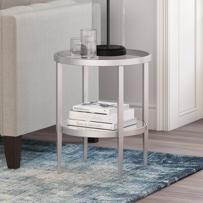 Barbara Glass Top End Table with Storage - Image 0