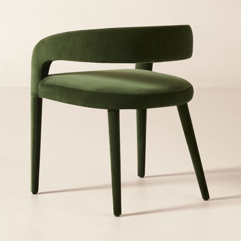 Lisette Forest Green Velvet Dining Armchair - Image 4