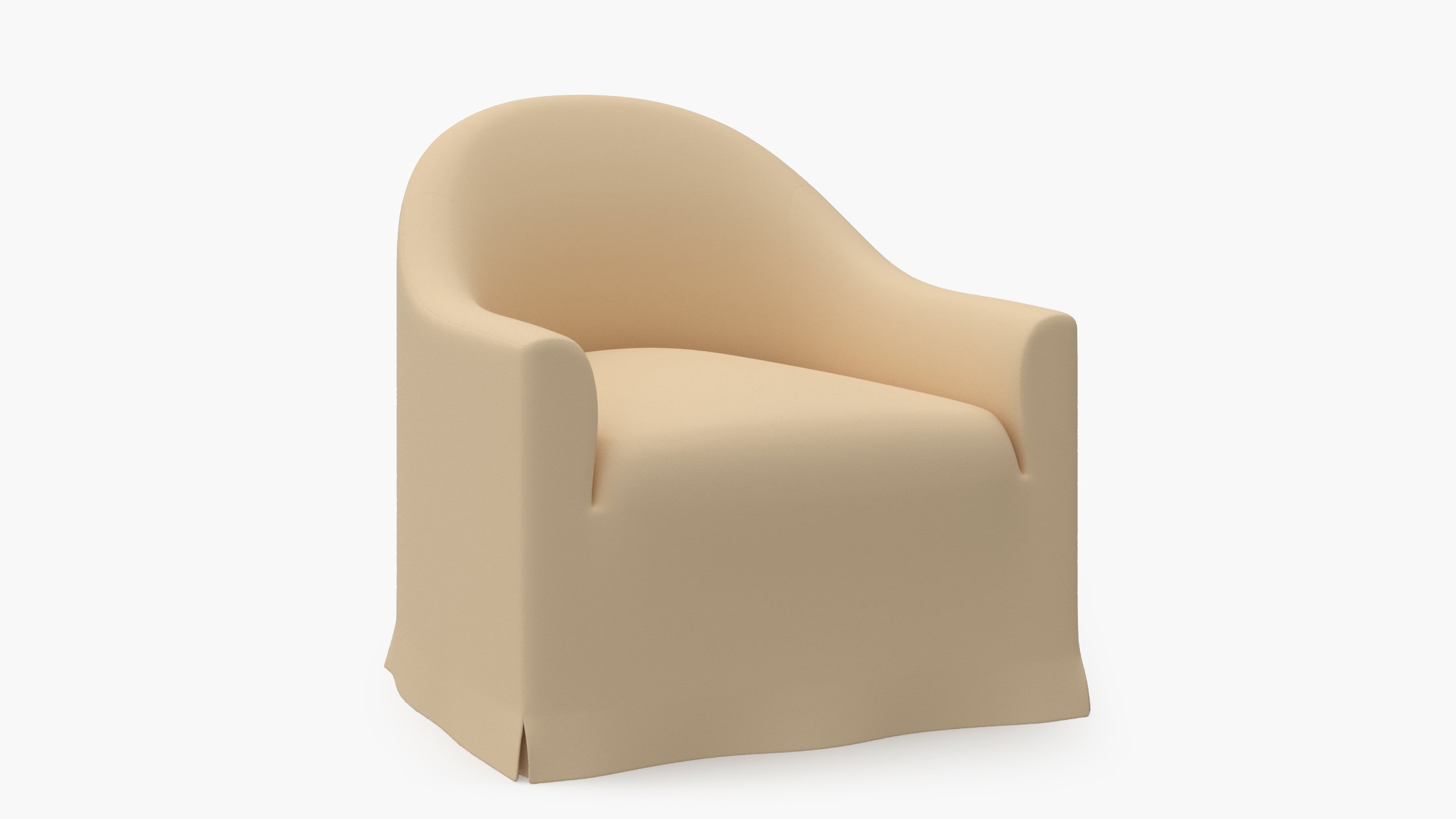 Slipcover Swivel Chair, Flax Twill - Image 1