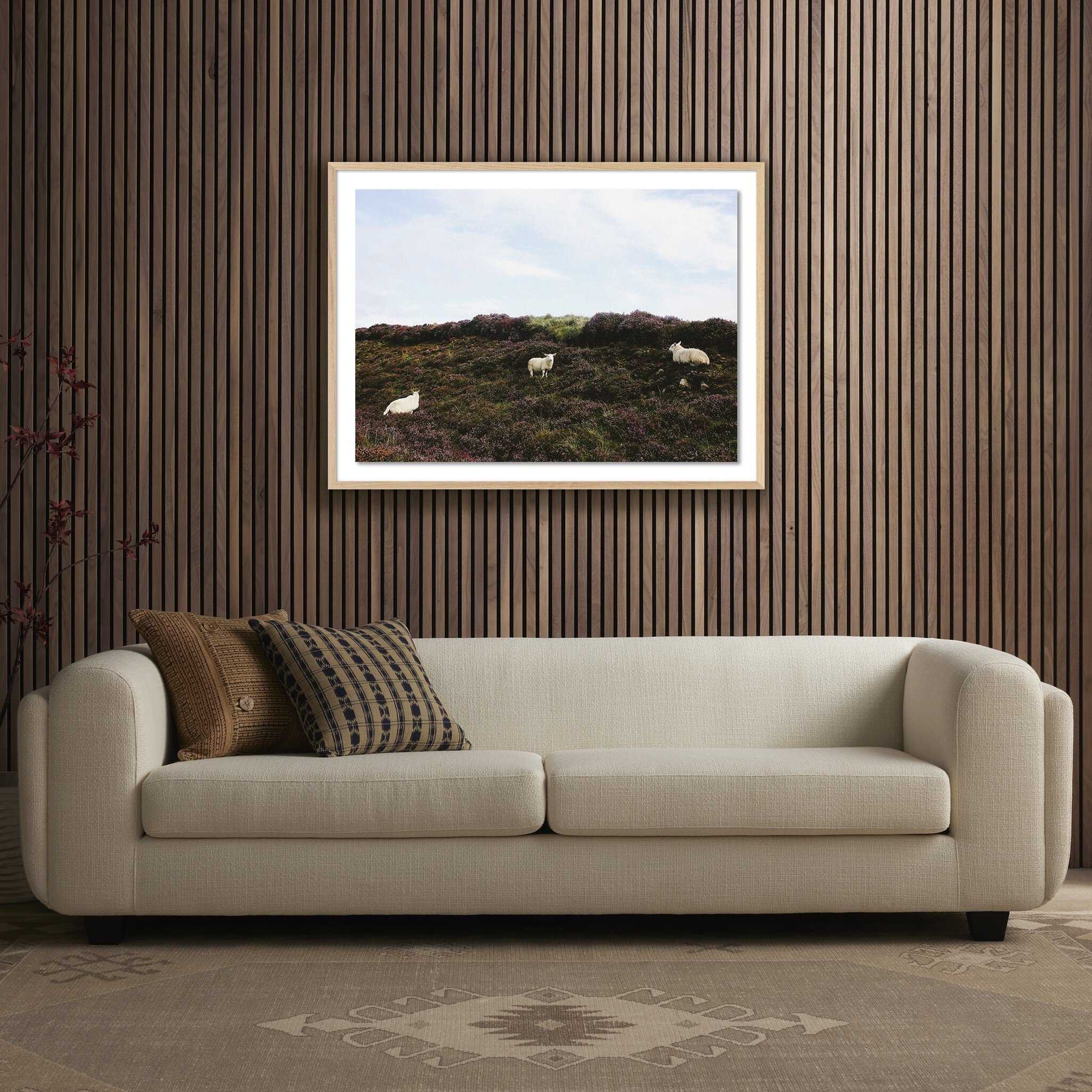 Sheep In Heather by Wesley and Emma Teague - Vertical Grain 2.5 White Oak - Image 2