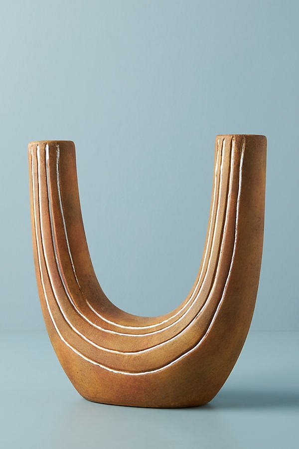 Turner U-Shaped Vase By Anthropologie in Brown - Image 0