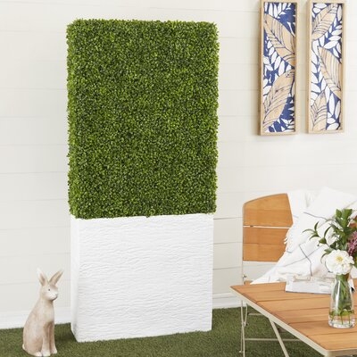1  Piece 59" H Artificial Foliage Hedge in Free Standing Planter - Image 0