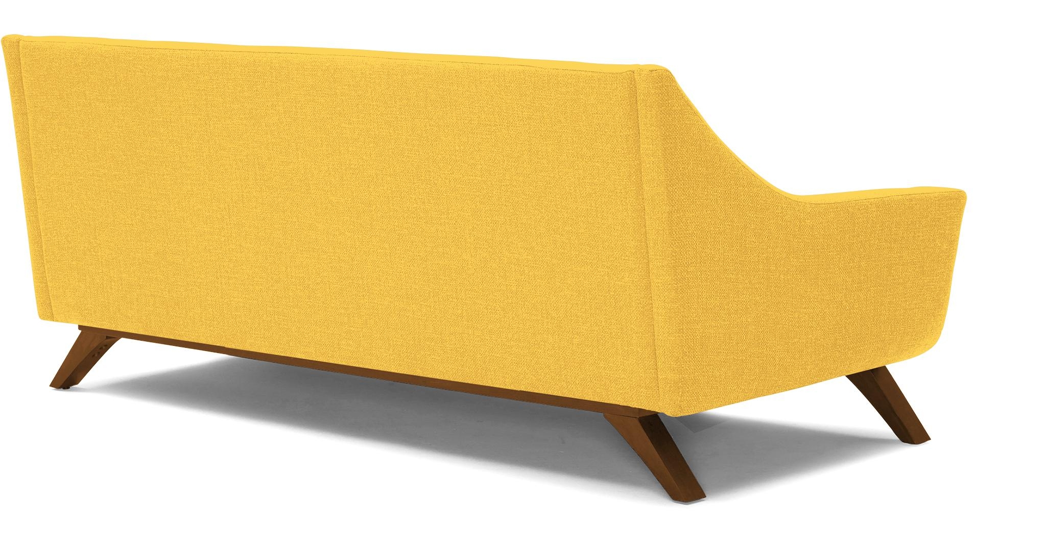 Yellow Aubrey Mid Century Modern Sofa - Bentley Daisey - Mocha - Image 3