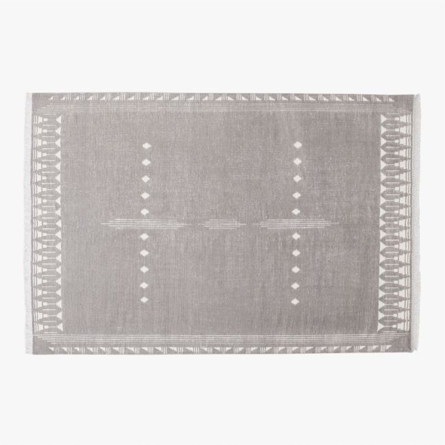 Saffioti Hand-Knotted Charcoal Grey New Zealand Wool Area Rug 6'x9' - Image 0
