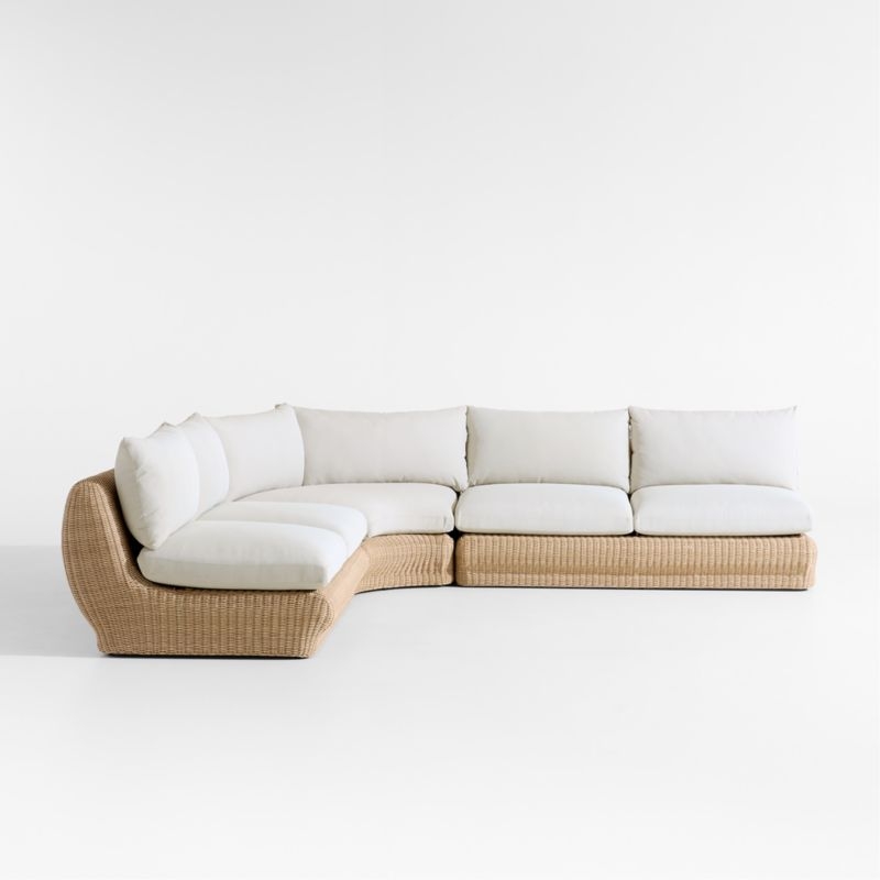 Ipanema Wicker 3-Piece Armless Corner Sectional with Cushions - Image 3