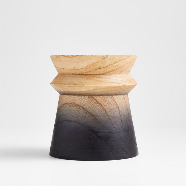Cara Black Ombre Small Wood Vase - Image 0