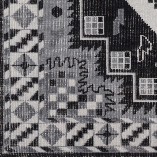 Pazar Black Indoor 5'6" x 8'6" Handmade Rug - Image 1