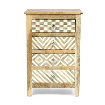 4 - Drawer Solid Wood Nightstand in Brown - Image 0