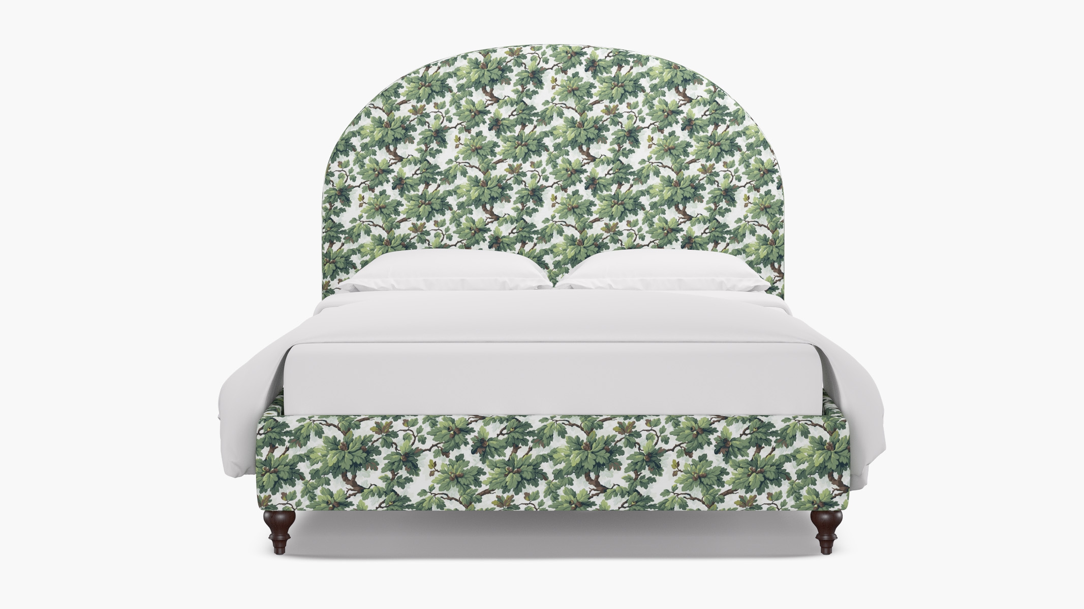 Demilune Bed, Vert Woodland, Espresso Traditional Turned Leg, Twin - Image 0