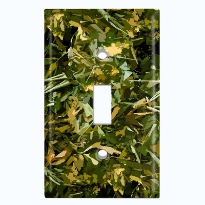 Metal Light Switch Plate Outlet Cover (Foliage Camouflage - Single Toggle) - Image 0