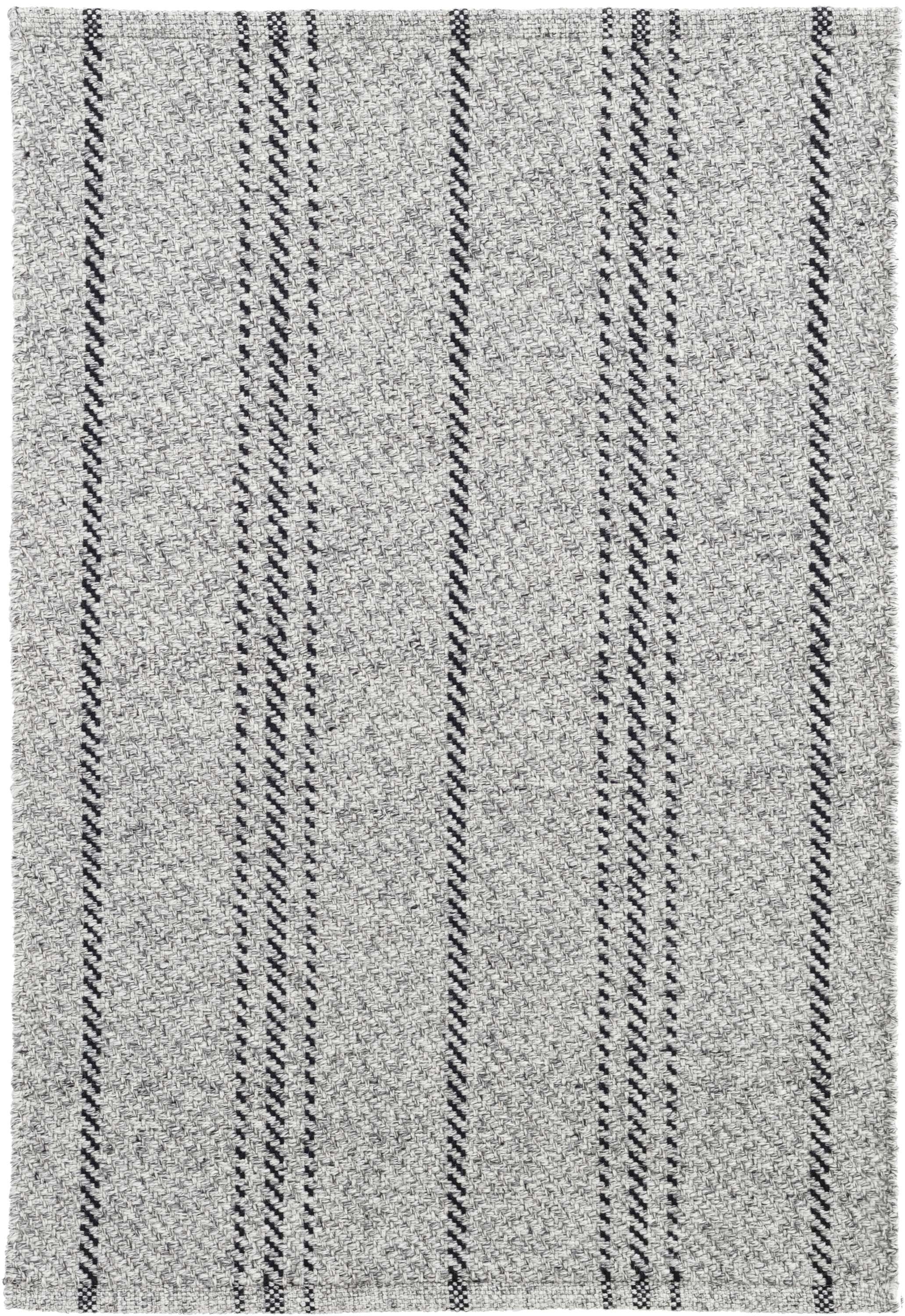 Melange Stripe Grey/Black Handwoven Indoor/Outdoor Rug - Image 0
