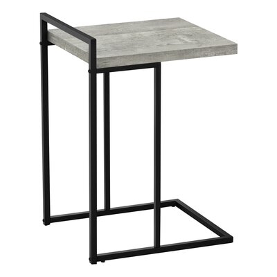 SIDE TABLE / C TABLE - THICK-PANEL TOP / WIDE / RECTANGULAR - 25"H - BROWN RECLAIMED WOOD-LOOK / BLACK METAL - Image 0