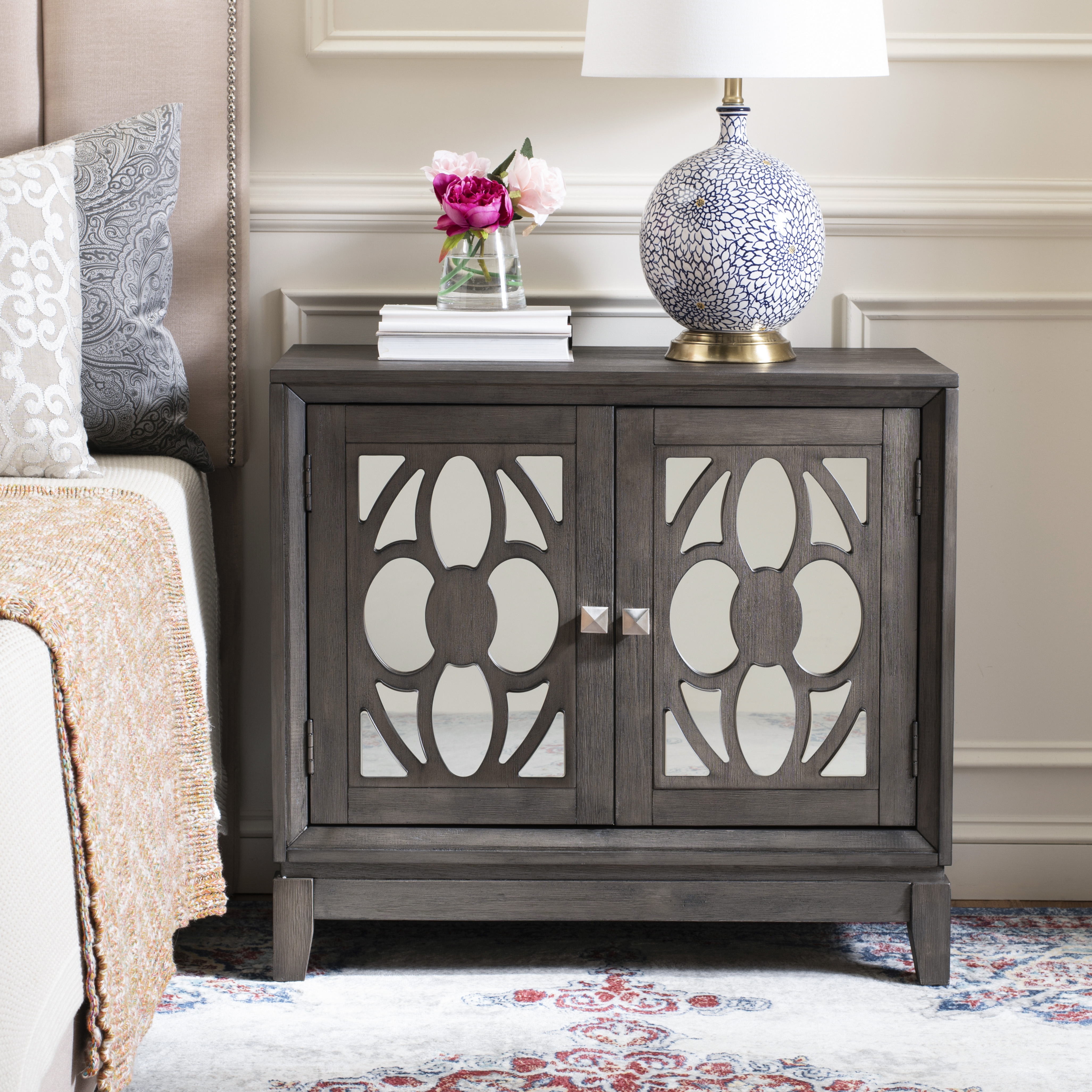 Shannon 2 Door Chest - Grey Wash Walnut/Mirror - Safavieh - Image 8