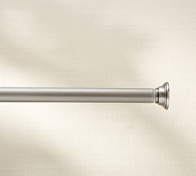 PB Essential Endcap Finial Curtain Rod, Large, Pewter Finish - Image 0